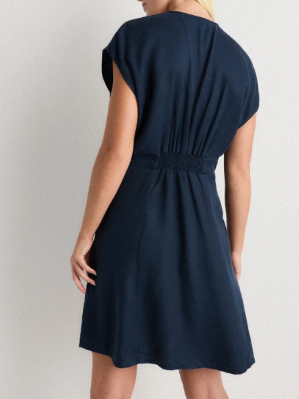 Quince Vintage Wash Tencel Button Front Dress Midnight Blue XL NWT - Picture 2 of 7